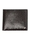 Tom Ford T-line Python Embossed Leather Bifold Wallet In Ebony