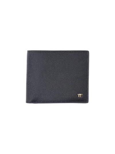 Tom Ford Bi-fold Wallet "t Line" In Black