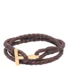 Tom Ford Men Leather T Bracelet In Brown
