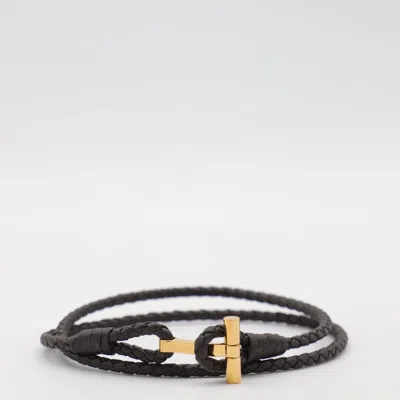 TOM FORD TOM FORD BROWN AND GOLD BRACELET