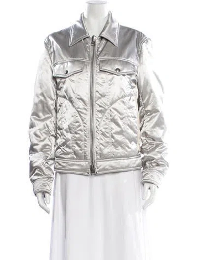 Pre-owned Tom Ford Biker Jacket In White