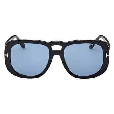 Pre-owned Tom Ford Billie Blue Pilot Ladies Sunglasses Ft1012 01v 56 Ft1012 01v 56