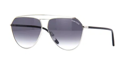 Pre-owned Tom Ford Binx Ft 0681 Silver Black/grey Shaded (16b F) Sunglasses