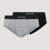 Tom Ford 2-pack Cotton Blend Briefs In Black Grey
