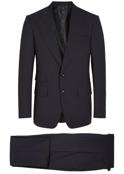 Tom Ford Bistretch Shelton Wool-blend Evening Suit In Black