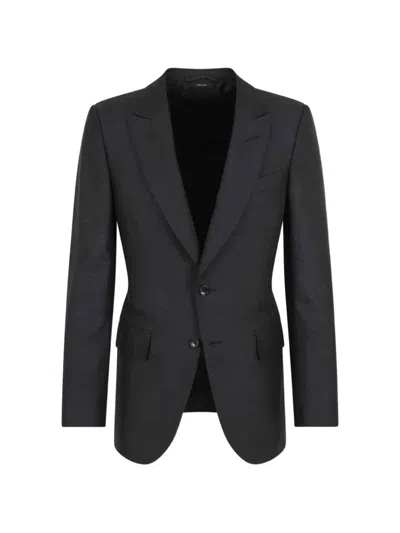 Tom Ford Single-breasted Wool Suit In Blue
