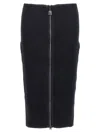 Tom Ford Panelled Leather And Cotton-blend Jersey Midi Skirt In Black