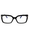 Tom Ford Black Acetate Optical Glasses In Transparent