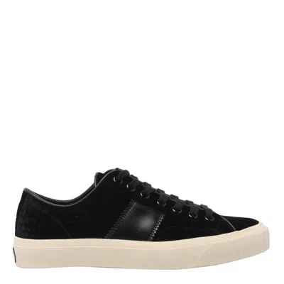TOM FORD TOM FORD BLACK AND CREAM CAMBRIDGE SNEAKERS
