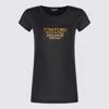 Tom Ford Silk Crew Neck Slim Fit T-shirt Graphic Print In Black