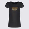 TOM FORD TOM FORD BLACK AND GOLD SILK T-SHIRT