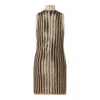 TOM FORD TOM FORD BLACK AND GOLD WOOL DRESS