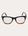 Tom Ford Black & Havana Ft5970 Square Blue Light Glasses Metal In Brown