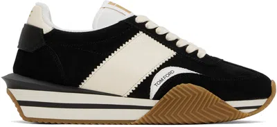 Tom Ford Black & Off-white James Sneakers In Black + Cream