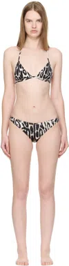 Tom Ford Ocelot Print Jersey Triangle Bikini In Black