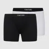 TOM FORD TOM FORD BLACK AND WHITE COTTON STRETCH LOGO BOXERS