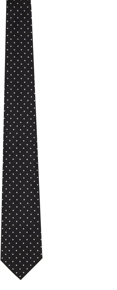 Tom Ford Black & White Silk Tie