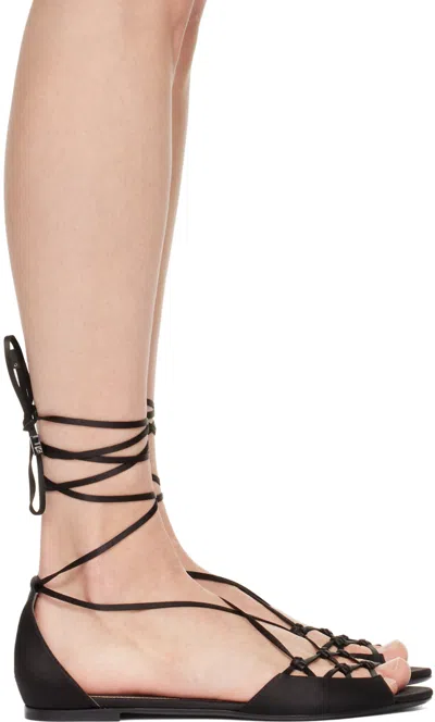 Tom Ford Black Ankle Wrap Sandals In 1n001 Black