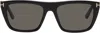 Tom Ford Black Aslan Sunglasses In 01a Shiny Black, Eco