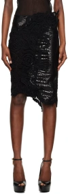 Tom Ford Black Asymmetric Midi Skirt In Lb999 Black