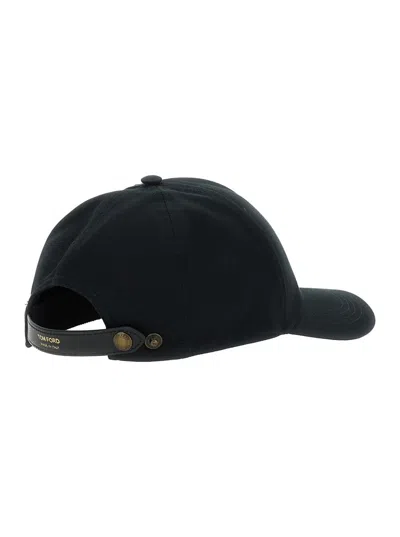 Tom Ford Black Baseball Cap With Logo Embroidery On The Front And Logo Lettering On The Rear In Cotton Man