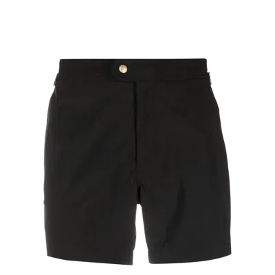 Tom Ford Side-buckle Swim Shorts In Black