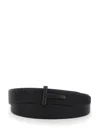 Tom Ford Black Belt With T Buckle In Leather Man In Black