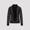 Tom Ford Ruffled Collared Viscose Shirt With Long Sleeves In Black