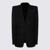 Tom Ford Sequined Wool Blend Crepe Single Breasted Jacket Clothing In Black