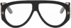 Tom Ford Black Blue Block Pilot Glasses In Black