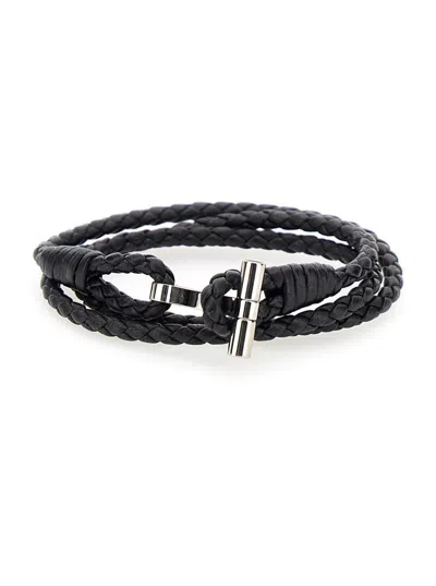 TOM FORD BLACK BRACELET WITH T DETAIL