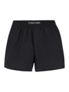 Tom Ford Black Briefs With Branded Band In Tech Fabric Man In Black