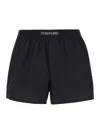 Tom Ford Black Briefs With Branded Band In Tech Fabric Man In Black