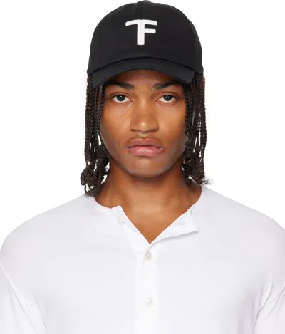 Tom Ford Black Brushed Cotton Cap