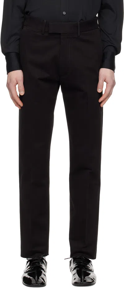 Tom Ford Black Brushed Cotton Drill Chino Trousers In Multi