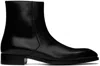 Tom Ford Black Burnished Leather Elkan Boots In Black