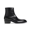 Tom Ford Vincent Burnished Leather Ankle Boots In Black