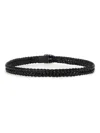 Tom Ford Angled Buckle Woven Leather Belt In Black