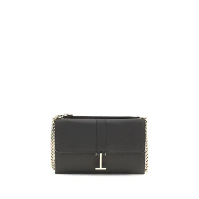 Tom Ford Black Calf Leather Bos Taurus Shoulder Bag