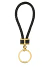 Tom Ford Braided Calf Leather Keychain With Polished Gold-tone Ring