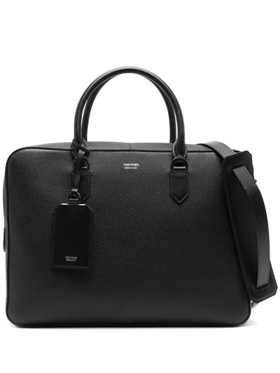 Tom Ford Black Calf Leather Messanger Bag