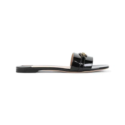 Tom Ford Whitney Croc-embossed Leather Slides In Black