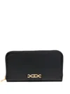 Tom Ford Black Calf Leather Wallet With Gold-tone Clasp In Black