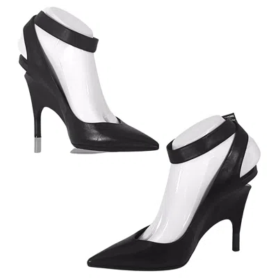 Pre-owned Tom Ford Black Calf Wedge Heel Ankle Strap High Heels 39