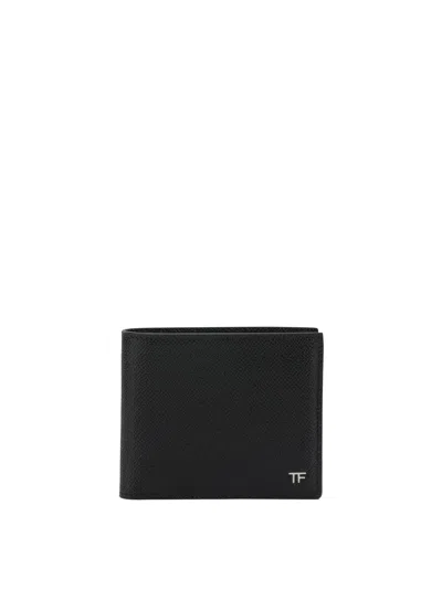 Tom Ford Bifold Wallet In Grain Leather In Purple