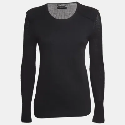 Pre-owned Tom Ford Black Cashmere Knit Long Sleeve Sweatshirt S
