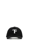 Tom Ford Black Baseball Cap With Logo Embroidery On The Front And Logo Lettering On The Rear In Cotton Man In Black