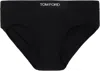 Tom Ford Elasticated Logo Cotton Blend Briefs In Black