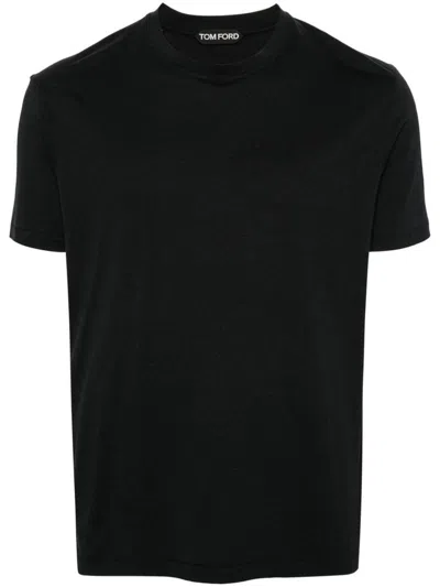 TOM FORD BLACK COTTON CREWNECK T-SHIRT