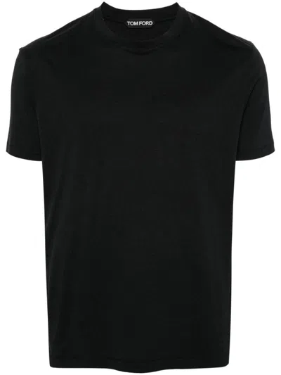 Tom Ford Black Cotton Crewneck T-shirt